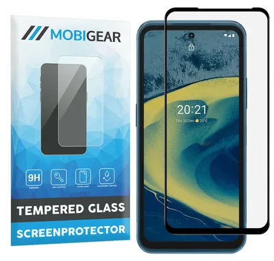 Produktbild von Mobigear Premium Displayschutzfolie für Nokia XR20, gehärtetes Glas – Displayschutzfolie – Kompatibel mit Hüllen – Schwarz