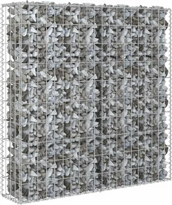 Produktbild von vidaXL Gabionenwand mit Abdeckung Verzinkter Stahl 80×20×100 cm