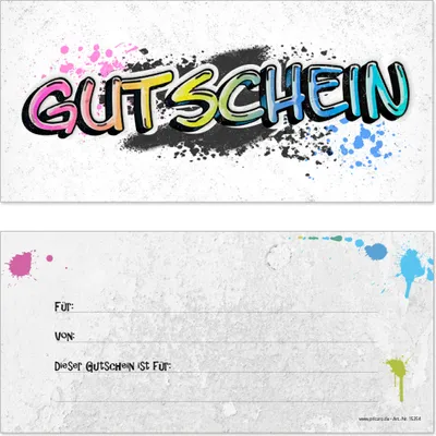 Produktbild von PRICARO Gutscheinkarte "Graffiti", mit Briefumschlag, 10 Stück