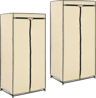 Image de 2 pcs Garde-robes Crème 75x50x160 cm