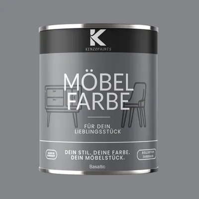 Produktbild von Kenzopaints 750ml Möbelfarbe Möbellack Buntlack Farbraum - Basaltic