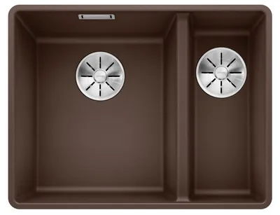 Produktbild von Spüle Blanco SUBLINE 340/160-F 552 x 427 mm cafe 523573 1 Spülbecken Ohne Tropffläche Mit Restebecken Becken links
