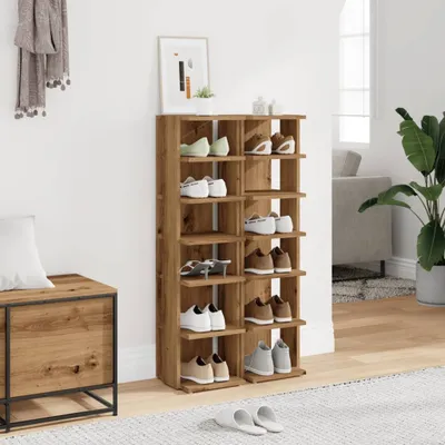 Produktbild von "2026 Aktion" Schuhschränke 2 Stk. Artisan-Eiche 28x27x102 cm Holzwerkstoff DEMöbel 2024338