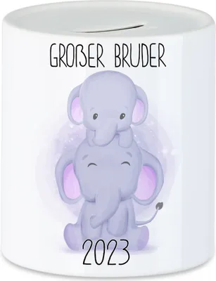 Produktbild von Großer Bruder 2023 Spardose Geschwister Bruderliebe Elefant Geborgenheit Beschützer Welt Liebe Bro Familie