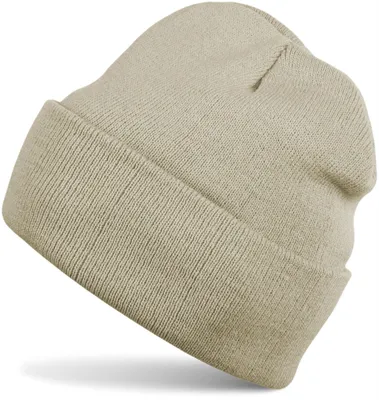 Produktbild von styleBREAKER Uni Strickmütze Beanie Umschlag Polyacryl, Beige
