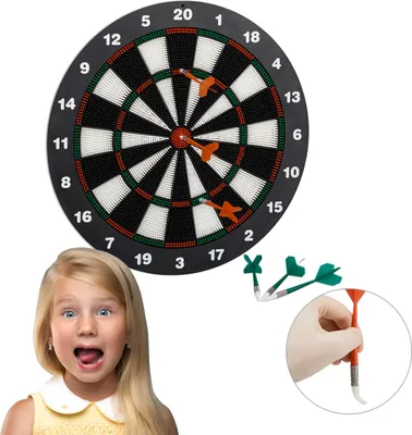 Produktbild von relaxdays Dartscheibe mit Darts schwarz