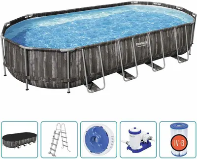 Produktbild von Bestway Swimmingpool-Set Oval 7,32x3,66x1,22 m
