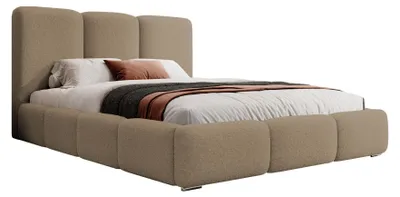 Produktbild von Selsey Bauro - Polsterbett 180x200 cm, mit Stauraum und Bouclé-Bezug, karamell