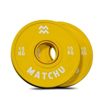 Produktbild von Matchu Sports Mini Bumper Plates Set - 2 x 1,5 kg - ø 50mm Gummi - Hantelscheiben - Fractional Plates