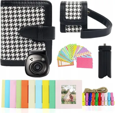 Productafbeelding van SET 5-in-1: Accessoires, etui, fotokaartalbum, stickers, fotolijstjes, statief voor Fuji Instax Mini/Zwart