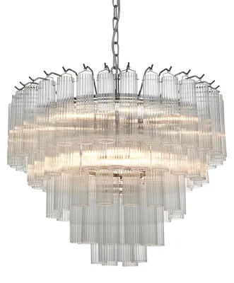 Immagine prodotto di Lampadario TOULOUSE in nichel 12xG9x15W, vetro, dimensioni: 196x50x50 cm, IP20, Endon