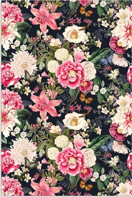 Produktbild von MuchoWow® Poster Lilie - Schmetterling - Farben 120x180 cm - Kunstposter