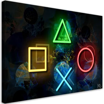Produktbild von Leinwandbild Controller-Tasten 100x70 Feeby Bunt bild für die wand bereit zum aufhängen