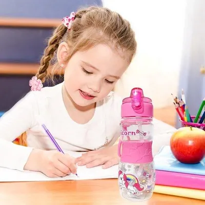 Produktbild von Kinderfreundliche Wasserflasche mit Grasstiel und abdichtendem Verschluss für den täglichen Gebrauch