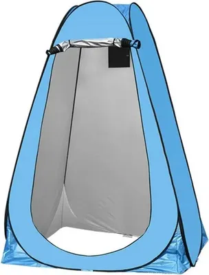 Immagine prodotto di Tenda da doccia portatile a 360° a montaggio rapido, blu, in poliestere