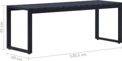 vidaXL Zahradní lavička 120,5 cm PS-Plate Black