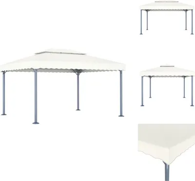 Produktbild von vidaXL Pavillon 400 x 300 cm Creme Aluminium -  Pavillons & Partyzelte