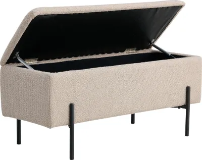 Produktbild von House Nordic Haus Nordic Bank Watford Bouclé mit Lagerung - Beige - 95x36.5x46cm