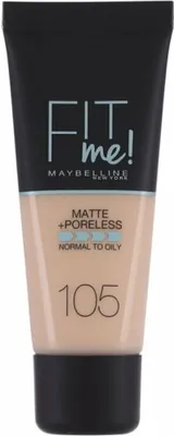 Produktbild von Maybelline Fit Me Matte & Poreless 105 Natural Ivory, Röhre, Flüssigkeit, Beige, Natural Ivory, Licht, Warm