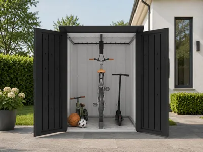 Produktbild von Norlinio Metall Fahrrad & Fuhrparkgarage Faro 3 in Anthrazit, abschließbar