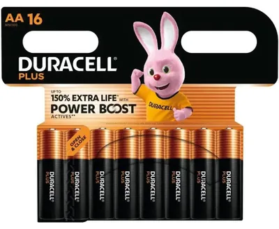 Image de Duracell Plus Boost AA (MN1500/LR6) CP16  Piles mignon Blister 16