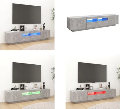 Obrázek produktu pro vidaXL TV skříňka s LED světly betonově šedá 180x35x40 cm - TV skříňka - TV skříňka s LED světlem - TV skříňka s LED světly