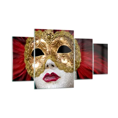 Produktbild von Bilder auf glas - Venezianische Maske Kostüm Spaß Feder - 160x90cm - Glasbilder - Wandbilder - Kunstdruck - Wanddekoration aus Glas - Glas Bilder - Wandbild auf Glas - GDL160x90-0437