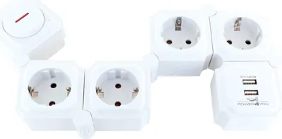 Produktbild von Flexible Steckdosenleiste 4-F weiß