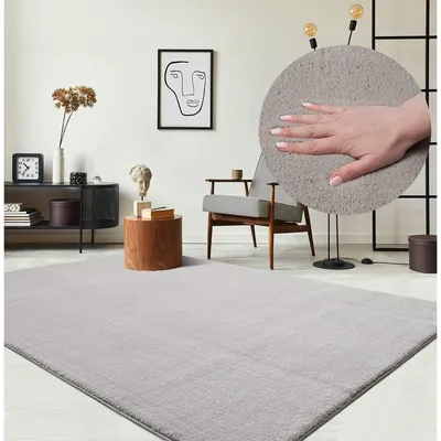 Productafbeelding van Vloerkleed tapijt - Kortpolig - Zand - 300 x 400 cm - Wasbaar tot 30 graden