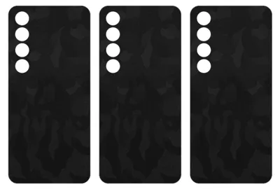 Produktbild von apgo Rückseite Schutzfolie, Skin, kompatibel mit Meizu 20 Infinity, Hinten Displayschutzfolie aus Vinylfolie, kratzfest, einfache Montage - Schwarzes Tarnmuster