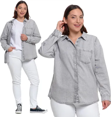 Produktbild von Moraj | Damen-Jeanshemd –  100 % Baumwolle – mit Knöpfen, Größe  XXL
