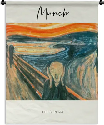 Produktbild von MuchoWow® Wandteppich Wandbehang Gemälde - Der Schrei - Edvard Munch 120x160 cm Tapisserie Dekoration Wandtuch - Wohnzimmer - Moderne