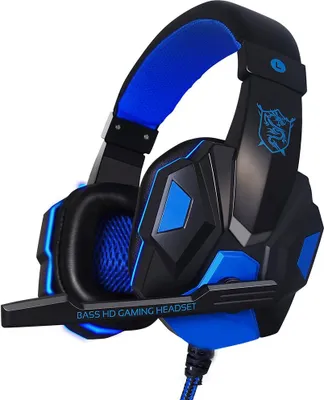 Produktbild von Stereo Gaming Headset Gaming-Headset Kopfhörer mit Mikrofon und Licht Over-Ear Bass Mic Kunstleder PC Laptop Xbox One PS PS4 Tablet Handy TV Retoo