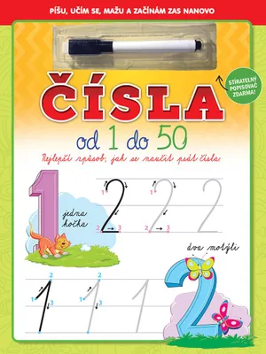 Imagen del producto de Čísla od 1 do 50 se stíratelnými listy + popisovač 21x28cm