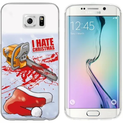 Produktbild von PhoneNatic Case kompatibel mit Samsung Galaxy S6 Edge Silikon-Hülle X Mas Weihnachten Hate X-Mas M8