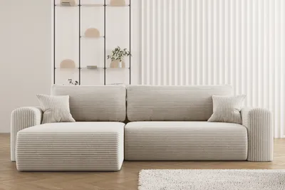 Zdjęcie produktu dla Sofa w kształcie L CAPRI narożnik, tkanina Poso, wiele kolorów Beżowy Lewostronny