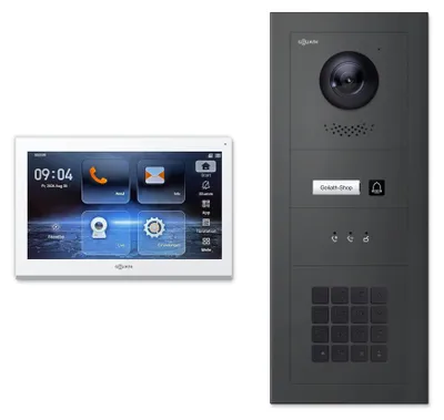 Produktbild von Goliath Premium IP GL-IPH120A Video-Türsprechanlage, 1 Familie, 1× 10 Zoll Weiß, Anthrazit, Unterputz