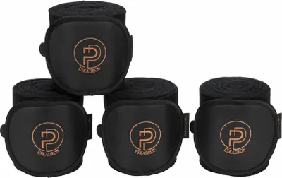 Produktbild von Eskadron Platinum Fleecebandagen, Bandagen " FLEECE FAUX LEATHER " 4er Set Größe - Warmblut Farbe - black