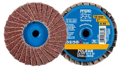 Produktbild von Pferd Fächerschleifscheibe 50MM DM, Körnung 40, flach, - 42719104