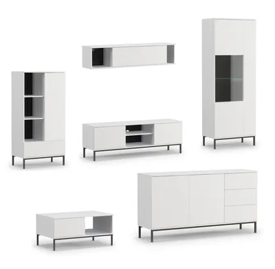 Produktbild von AX LIVING Möbel für Wohnzimmer Queba 2 – Stilvolles Design Modern Weiß