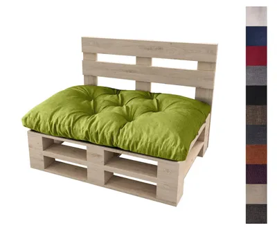 Produktbild von sunnypillow Palettenkissen für Gartenmöbel - Sitzkissen 120 x 50 cm - Palettenauflage für Palettensofa - Palettenpolster, Sitzpolster für Palettenmöbel - Gesteppte Gartenkissen - Kissen Grün