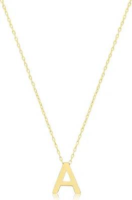 Produktbild von Stylische 9 Karat (375) Gold Buchstaben / Initiale Damen - Anhänger mit Kette - 42cm; TRS35951LTF
