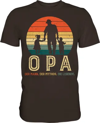 Produktbild von Opa Enkel und Enkelin Großvater Papa Vater T-Shirt - Premium Shirt – Brown / 3XL