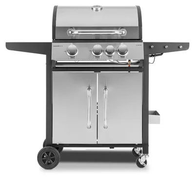 Produktbild von Klarstein Gasgrill mit Großer Grillfläche, 1 Seitenbrenner Gasgrill mit 3 Brenner, 13,5kW Edelstahl-Gasgrill, BBQ Gasgrill für Balkon & Garten, Grill für Propan, Gasgrills mit 4 Brennern & Thermometer