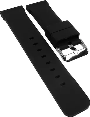 Produktbild von Minott | Uhrenarmband Silikon weich glatt schwarz Dornschließe 40298, Stegbreite:22mm