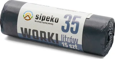 Obrázok produktu pre LDPE vrecia na odpad SIPEKO 35L 15ks. ČIERNE