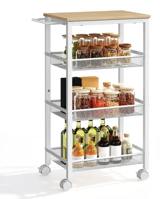 Produktbild von Servierwagen mit 4 Regalen und Rädern