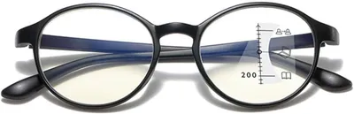 Immagine prodotto di Occhiali da lettura multifocali, unisex, con filtro anti-luce blu, montatura ultraleggera in TR90, disponibili in diverse gradazioni, per