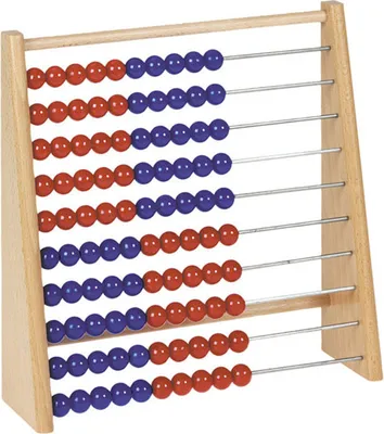 Produktbild von Betzold, Holzrechenschieber 100, rot/blau, Rechenrahmen, Grundschule, Abakus