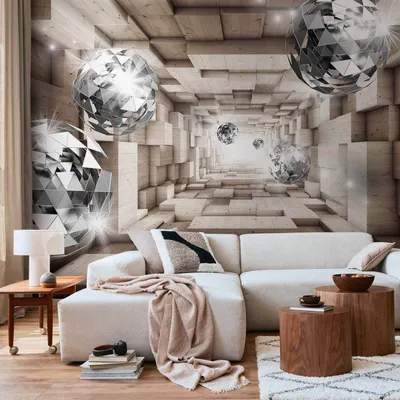 Produktbild von Selbstklebende Folie Fototapete - In A Wooden Tunnel 294x210 cm 3D a-A-0155-a-b